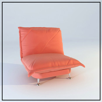 Un canap en cuir rouge seule