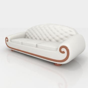 Modle de canap en cuir blanc 3D