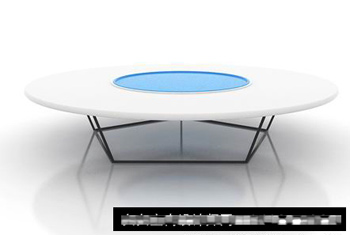 Moderne et simple, blanc, bleu et Modle de table ronde en 3D