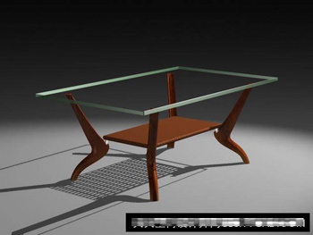 Bois du th table en verre modle 3D
