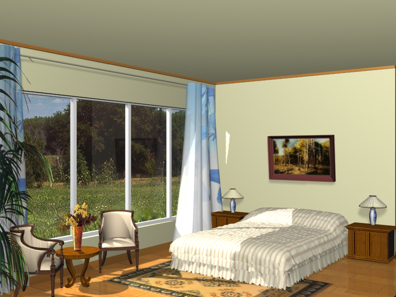 Spacieux modle 3D chambres