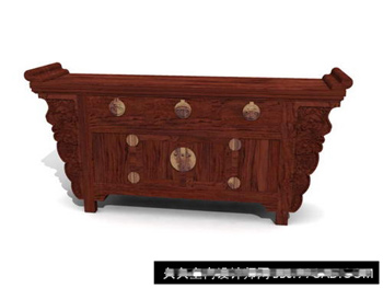 Modle 3D de Chinois armoires en bois massif rtro
