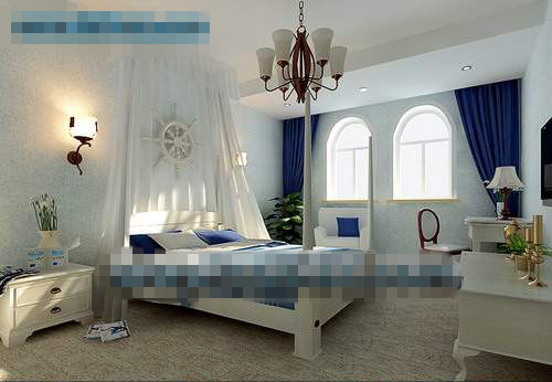 De style mditerranen modle 3D chambre