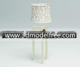 Fleur de tissu assembls lampe de table en bois de plancher