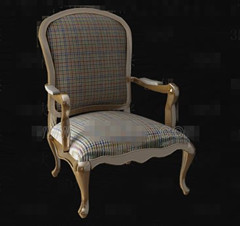 Chaise tissu treillis en bois