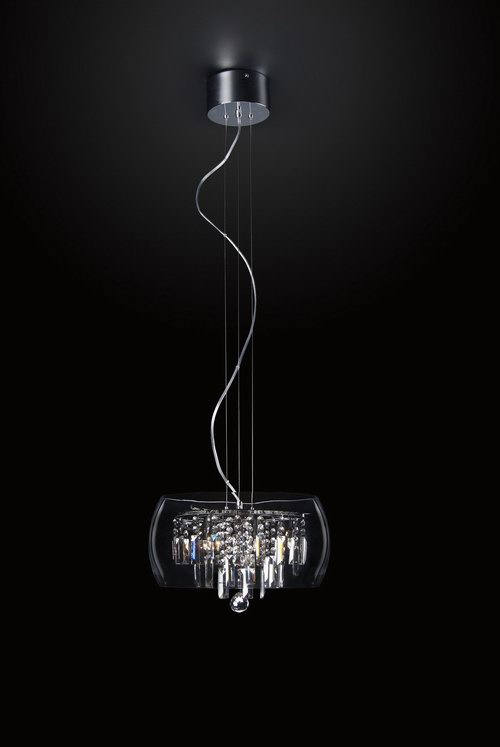 Moderne lustre en cristal clair