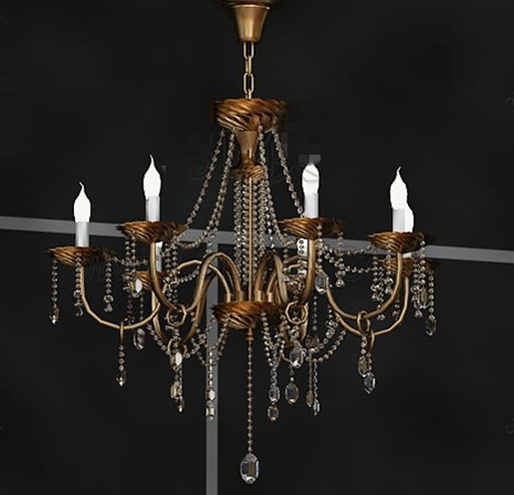 Pendentif Chandeliers chaîne en mtal