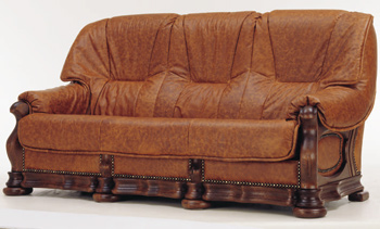 Trois Cuir Siges marron canap