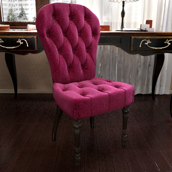 Fauteuil classique en tissu velours pourpre