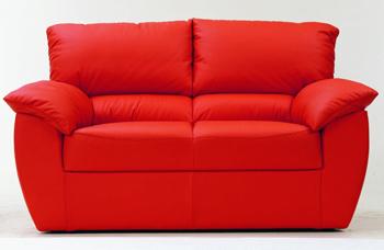 Modernes rouges lit double tissu des siges