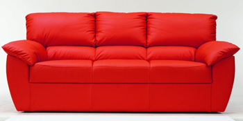 Moderne rouge trois sofa de tissu siges