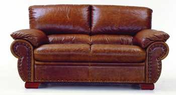 Moderne brune lit double en cuir siges