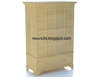 Style europen modle de bois 3D Cabinet