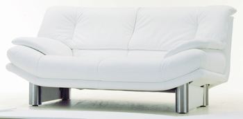 Blanc moderne sofa seul tissu mtal de base