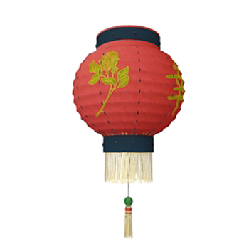 Rouge Lanterne du jardin modle 3D
