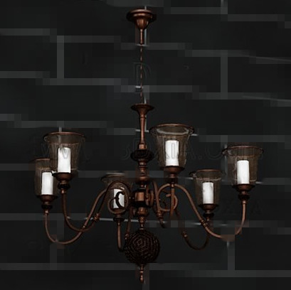 Rtro lustre en bronze blanc