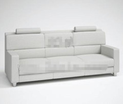Mode de lumire grise trois canap en tissu des siges