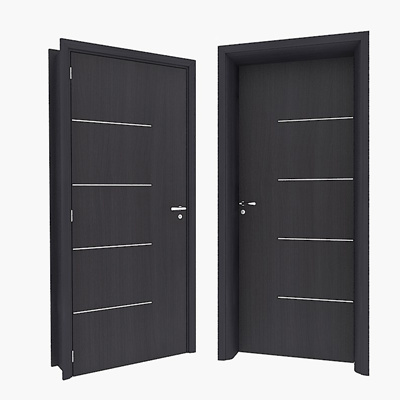 Moderne porte obscure du bois massif