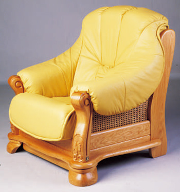 Style europen canap en cuir base en bois