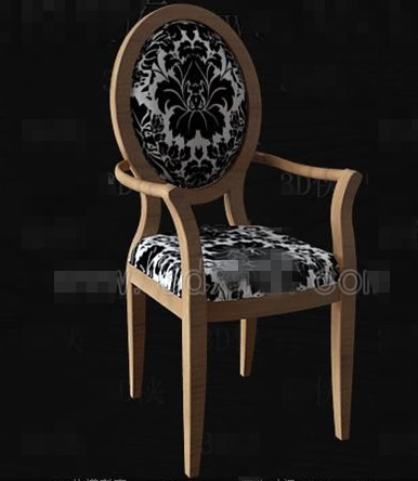 Prsident de tissu noir et blanc bois
