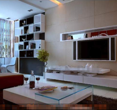 Moderne et lgant mur minimal TV thme
