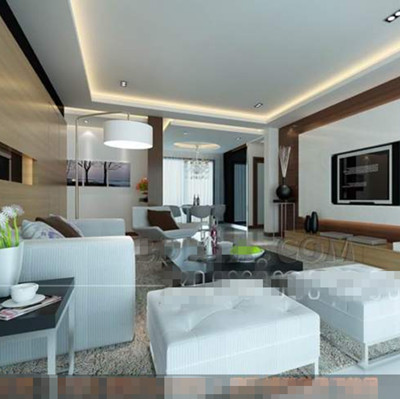 Moderne salle blanche de vie lgant