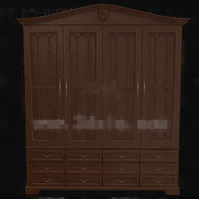 Brown trois couches tiroirs armoire en bois