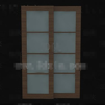 Verre en bois horizontale tirez doubles portes
