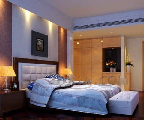 Simple chambre des couleurs froides