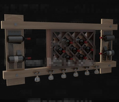 Etagre en bois du vin rouge