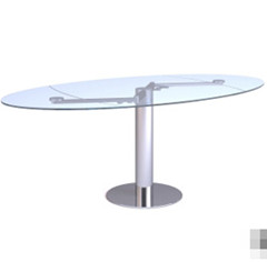 La table en verre transparent elliptique
