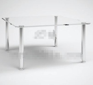 Transparent table th en verre rectangulaire