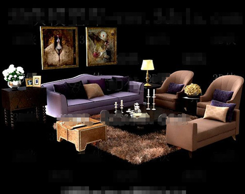 Superbe Ensemble canap violet