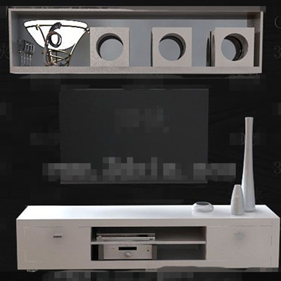 Simple coffret blanc TV bois