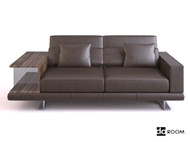 Canap en cuir noir couleur caf