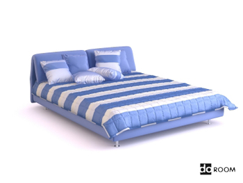 Bleu et blanc ray  double lit