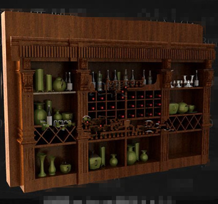 Brown grilles multi-armoires  vin en bois