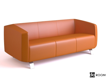 Orange pâle confortable canap trois places