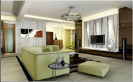 Moderne salle sombre et vive lumire couleur mixte