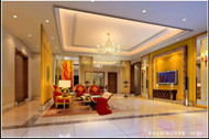 Couleurs chaudes de salon moderne