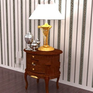 Bois brun table de chevet ronde