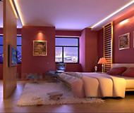 Romantique chambre chaude et rose