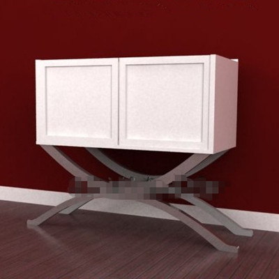 Blanc pieds galbs deux porte d'armoire