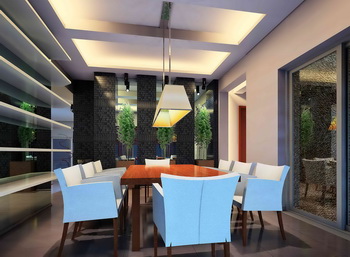 Moderne salle manger naturelle fort paysages