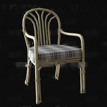 Gris et blanc damier rotin chaise sige