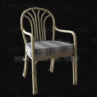 Gris et blanc damier rotin chaise sige