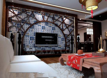 De style chinois salle rtro vivant structure en bois