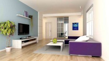 Les couleurs froides dominent salon