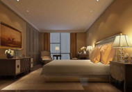 Beige chambre principale hôtel  thme sombre