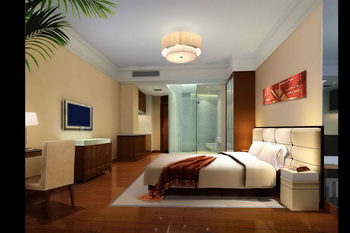 Moderne hôtel style chambre confortable